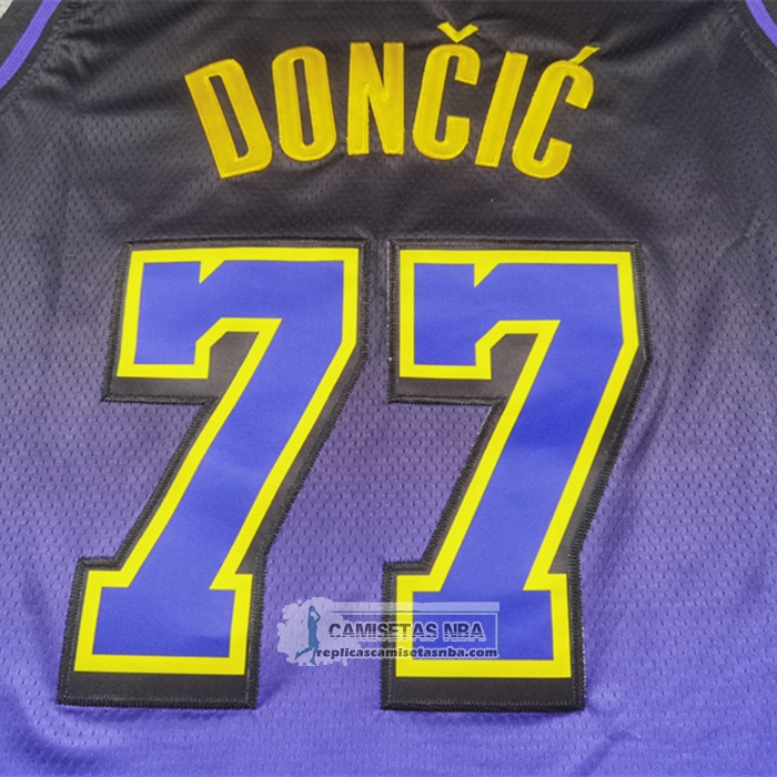 Camiseta Los Angeles Lakers Luka Doncic NO 77 Ciudad 2024 Violeta